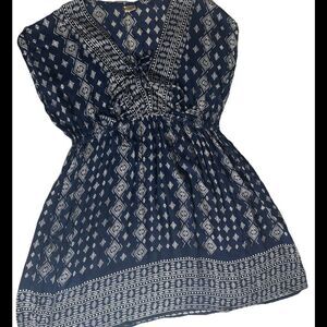 Sakkas Denika Aztec Print Summer Midi Dress Cover-up With V Neck Size 16